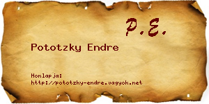 Pototzky Endre névjegykártya